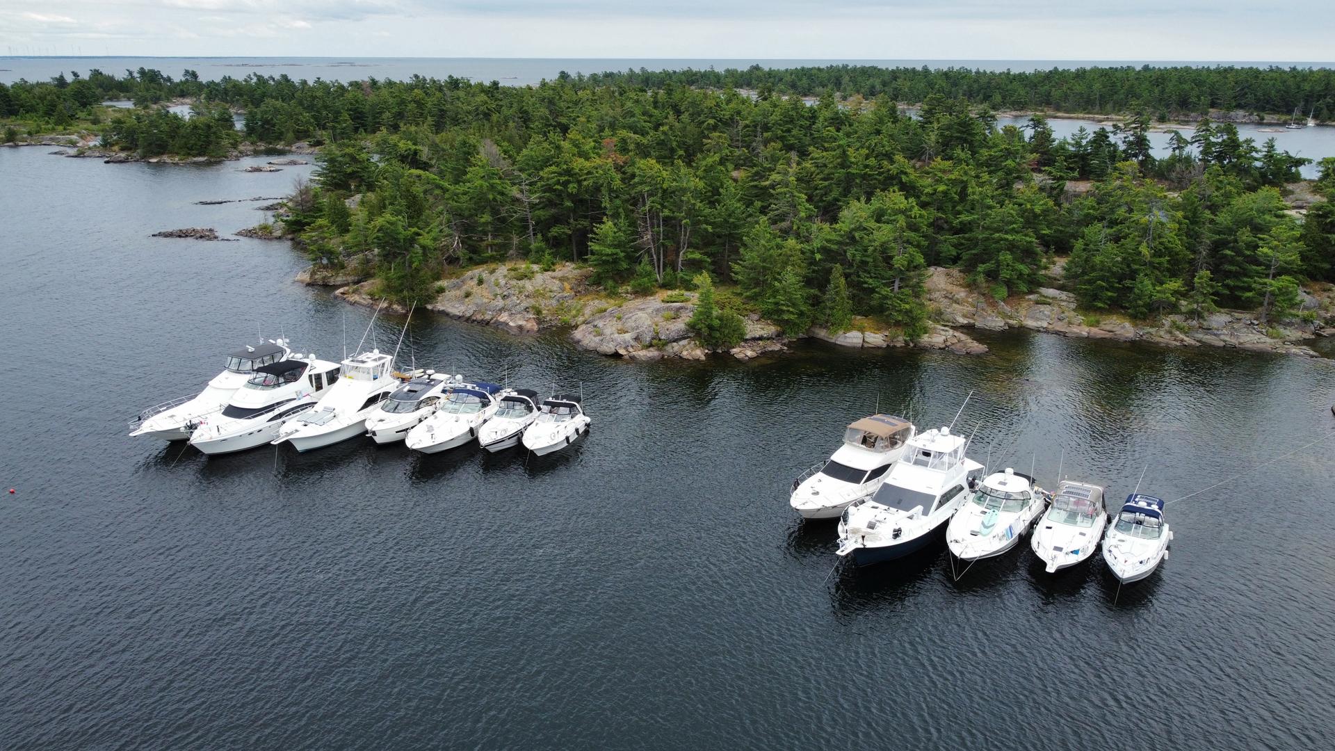 Boats Anchored at a Maple Leaf Marinas Rendezvous